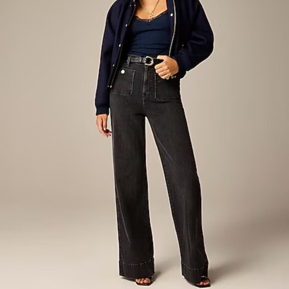 J. Crew Denim - J. Crew Sailor denim trouser in 1996 semi-stretch black Jessie Wash Size 26 NWT